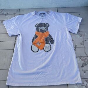 Moschino White Couture T-Shirt with Bear Graphic